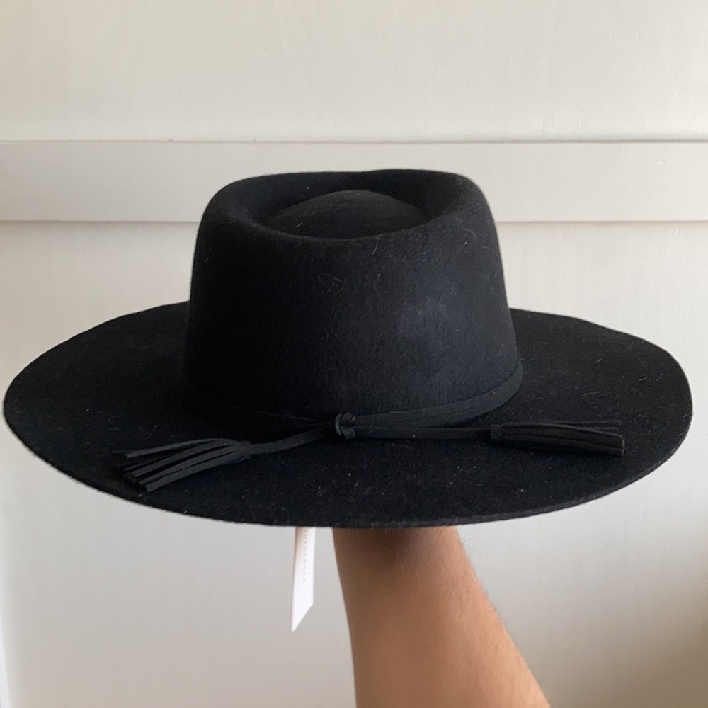 NWT Anthropologie Tasseled Wool Rancher Western Black Hat - Picture 6 of 11